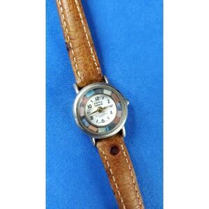 Vintage Kathy Ireland Rainbow Quartz Stainless Steel Japan Analog Ladies Watch -